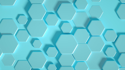 Obraz na płótnie Canvas Geometry hexagon background. 3d illustration, 3d rendering.