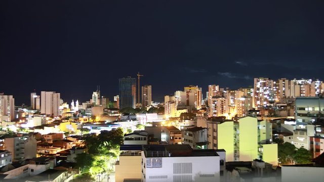 Night time lapse during a rare thunderstorm in Bucaramanga, Santander, Colombia.