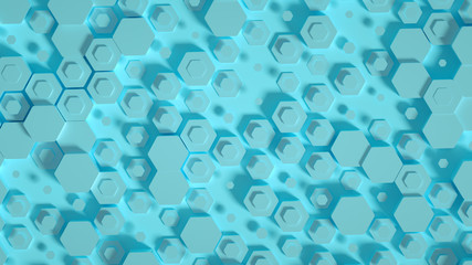 Geometry hexagon background. 3d illustration, 3d rendering.