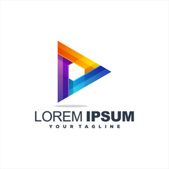 awesome triangle media logo design