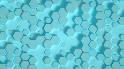 Geometry hexagon background. 3d illustration, 3d rendering.