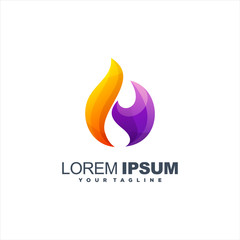 awesome gradient flame logo design