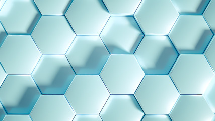 Geometry hexagon background. 3d illustration, 3d rendering.