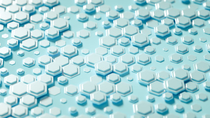 Geometry hexagon background. 3d illustration, 3d rendering.