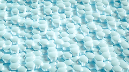 Obraz premium Geometry hexagon background. 3d illustration, 3d rendering.