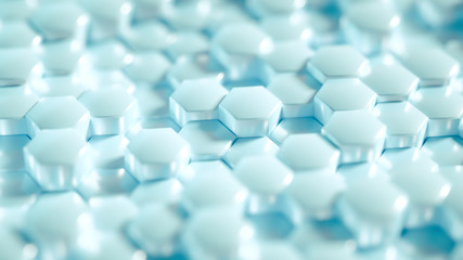 Geometry hexagon background. 3d illustration, 3d rendering.