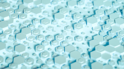Obraz premium Geometry hexagon background. 3d illustration, 3d rendering.