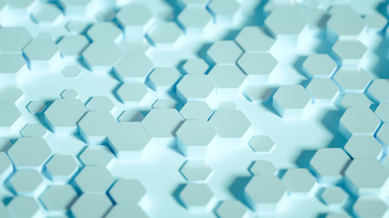 Geometry hexagon background. 3d illustration, 3d rendering.