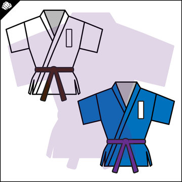 karate uniforms white and blue clip art preview