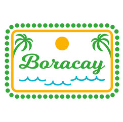 Boracay, Philippines stamp isolated on white