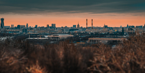 Fototapeta premium Top view of Moscow city skyline