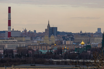 Fototapeta na wymiar Top view of Moscow city skyline