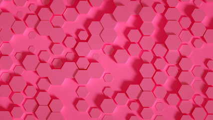 Geometry hexagon background. 3d illustration, 3d rendering.