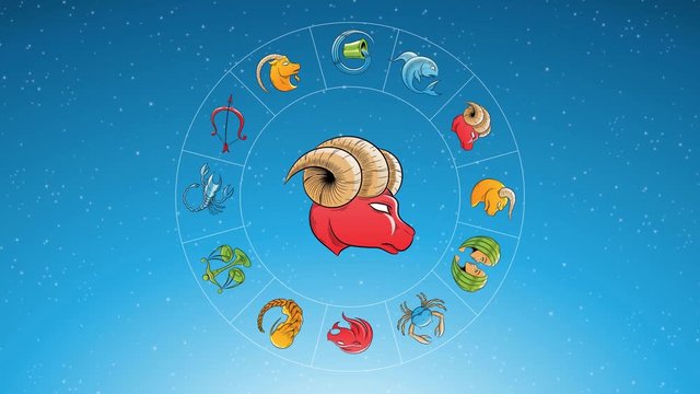 Animation of Cartoon Aries Zodiac Sign