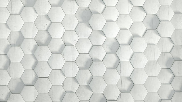 Geometry hexagon background. 3d illustration, 3d rendering. © Pierell