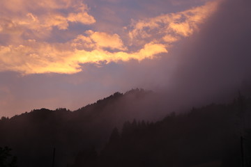sunset in the mountains