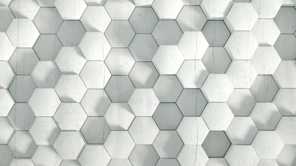 Geometry hexagon background. 3d illustration, 3d rendering.