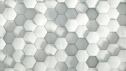 Naklejka premium Geometry hexagon background. 3d illustration, 3d rendering.