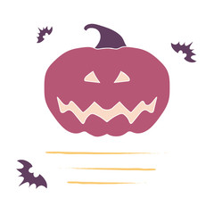 Happy Halloween greeting card. Vector hand drawn illustration. Holiday decoration