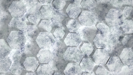 Geometry hexagon background. 3d illustration, 3d rendering.