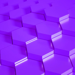 Geometry hexagon background. 3d illustration, 3d rendering.