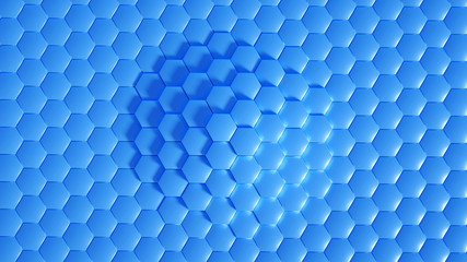 Geometry hexagon background. 3d illustration, 3d rendering.