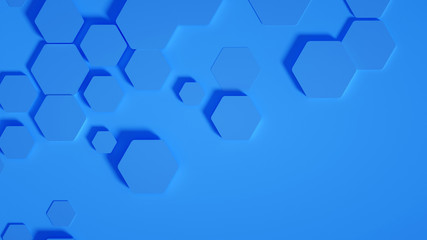 Obraz na płótnie Canvas Geometry hexagon background. 3d illustration, 3d rendering.
