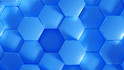 Geometry hexagon background. 3d illustration, 3d rendering.