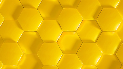 Geometry hexagon background. 3d illustration, 3d rendering.