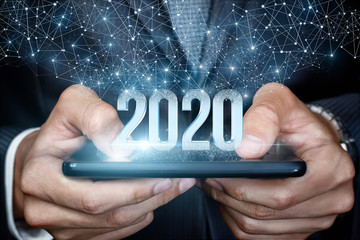 Concept of a new 2020 business year.