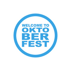 Vector illustration of Oktoberfest. Sticker with the name of the festival, a print template on a t-shirt in a minimalist style