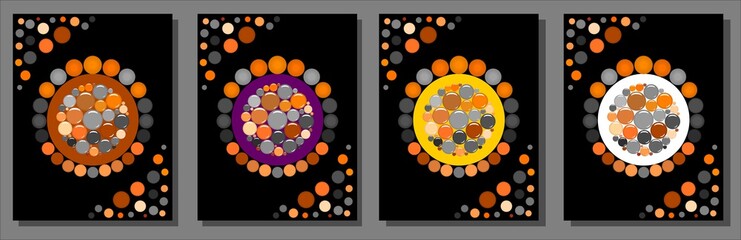 Mosaic Halloween colors design backgrounds collection vector design element for websites, blogs, advertisements, magazine, articles, flyers, posters, backgrounds, business cards, logo, and tri-folds