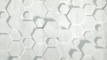 Geometry hexagon background. 3d illustration, 3d rendering.