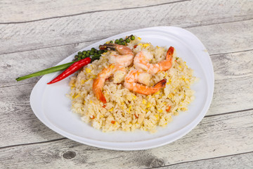 Thai style fried rice with prawn