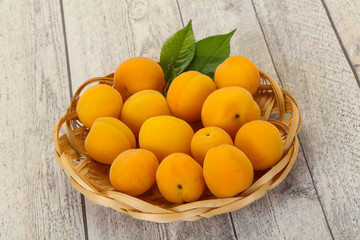Ripe tasty sweet apricots heap