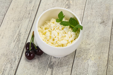 Fresh tasty curd in the bowl