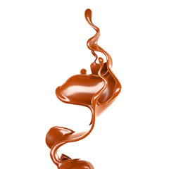 Splash of fluid. 3d illustration, 3d rendering.