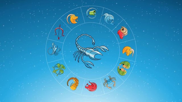 Animation of Cartoon Scorpio Zodiac Sign