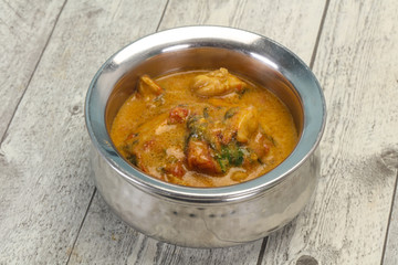 Traditional thai curry chicken soup