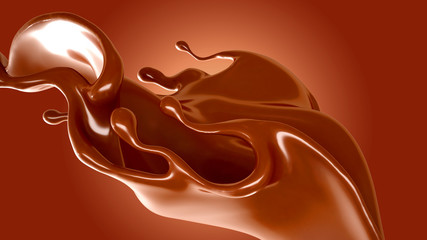 Splash of fluid. 3d illustration, 3d rendering.