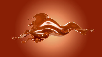 Splash of fluid. 3d illustration, 3d rendering.