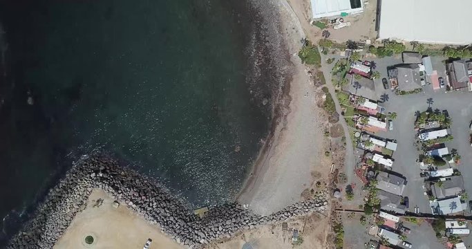 Aerial shot of Baja California shore, top view