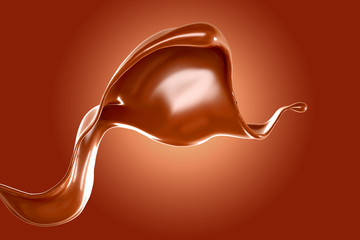 Splash of fluid. 3d illustration, 3d rendering.