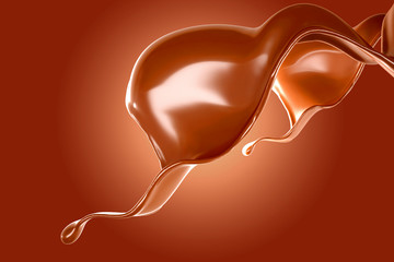 Splash of fluid. 3d illustration, 3d rendering.