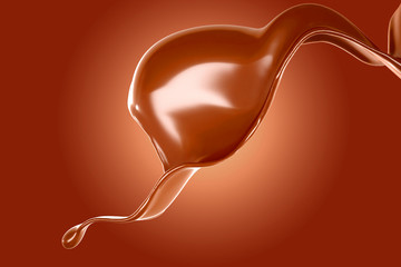 Splash of fluid. 3d illustration, 3d rendering.