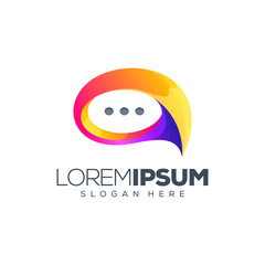 chat logo design vector illustration