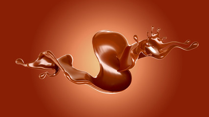 Splash of fluid. 3d illustration, 3d rendering.