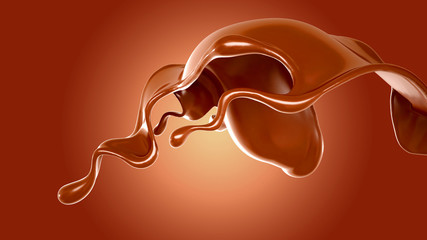 Splash of fluid. 3d illustration, 3d rendering.