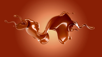 Splash of fluid. 3d illustration, 3d rendering.
