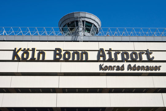 COLOGNE, GERMANY - September 9, 2016: Cologne Bonn Airport (Konrad Adenauer) - main building of Terminal 1. By traffic units the airport is in fifth position in Germany.